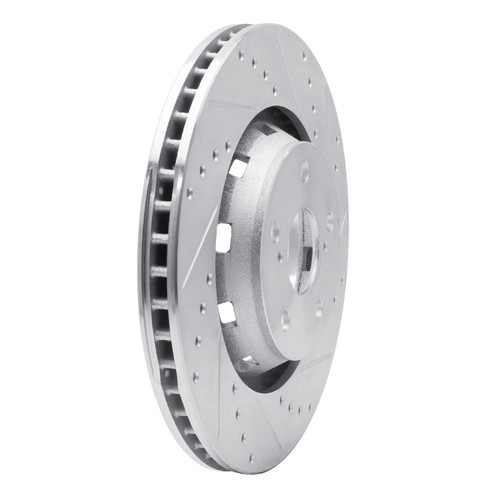 DFC Brake Rotor - Drilled and Slotted - Silver 631-76085R