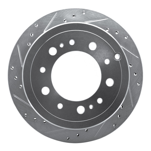 DFC Brake Rotor - Drilled and Slotted - Silver 631-76113L