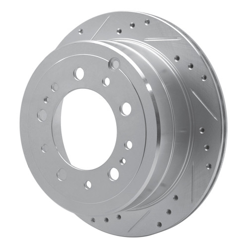 DFC Brake Rotor - Drilled and Slotted - Silver 631-76113L