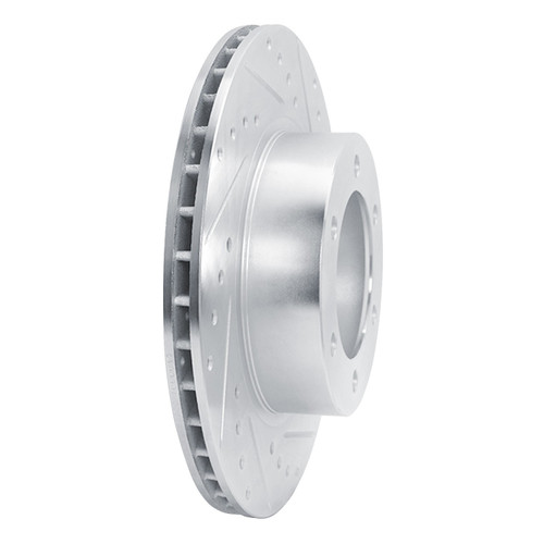 DFC Brake Rotor - Drilled and Slotted - Silver 631-76123R