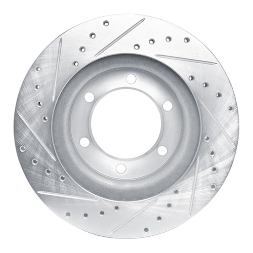 DFC Brake Rotor - Drilled and Slotted - Silver 631-76123R