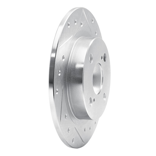 DFC Brake Rotor - Drilled and Slotted - Silver 631-76035R