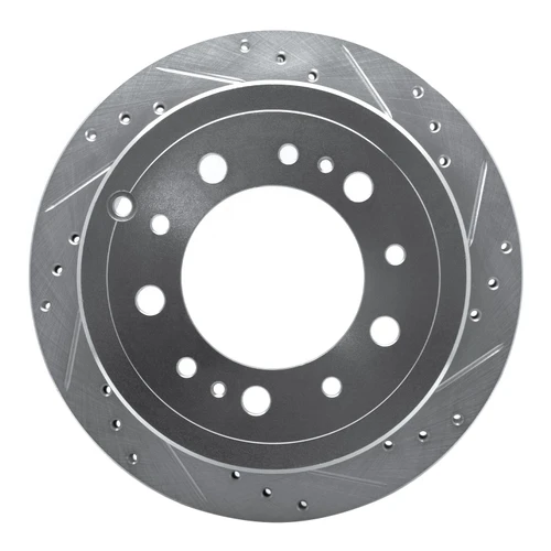 DFC Brake Rotor - Drilled and Slotted - Silver 631-76113R