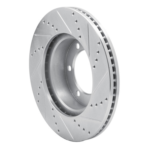 DFC Brake Rotor - Drilled and Slotted - Silver 631-76124L