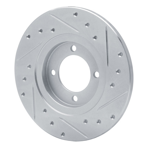 DFC Brake Rotor - Drilled and Slotted - Silver 631-76006L