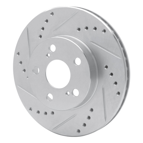 DFC Brake Rotor - Drilled and Slotted - Silver 631-76077L