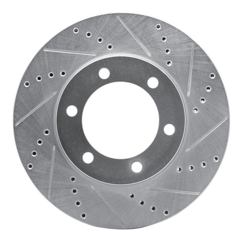 DFC Brake Rotor - Drilled and Slotted - Silver 631-76124R