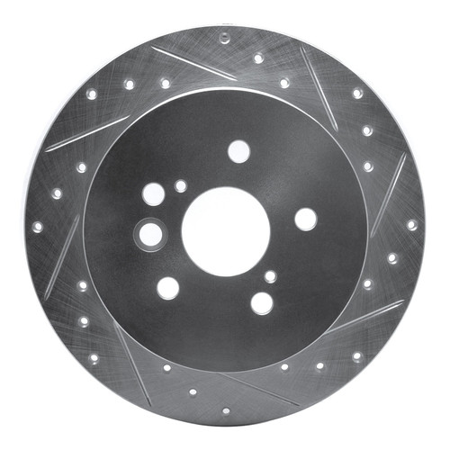 DFC Brake Rotor - Drilled and Slotted - Silver 631-76132R