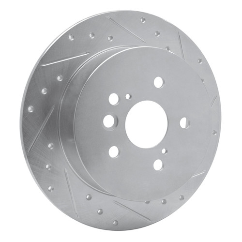 DFC Brake Rotor - Drilled and Slotted - Silver 631-76132R