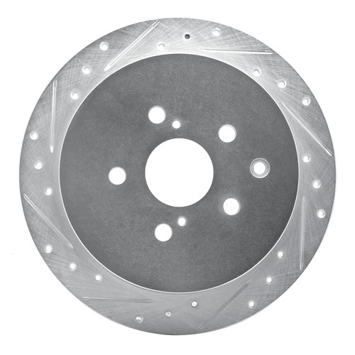 DFC Brake Rotor - Drilled and Slotted - Silver 631-76141L
