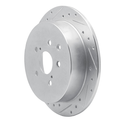 DFC Brake Rotor - Drilled and Slotted - Silver 631-76141L