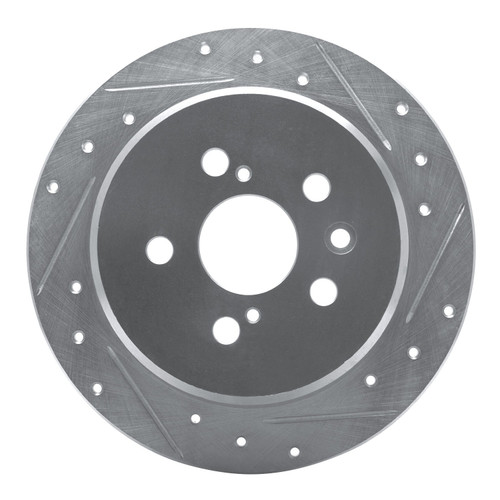 DFC Brake Rotor - Drilled and Slotted - Silver 631-76066R