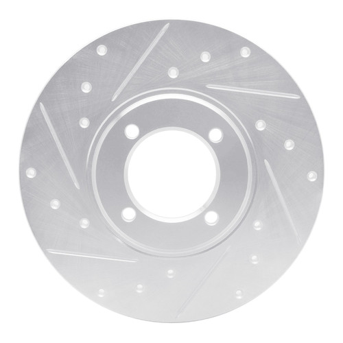 DFC Brake Rotor - Drilled and Slotted - Silver 631-76007L