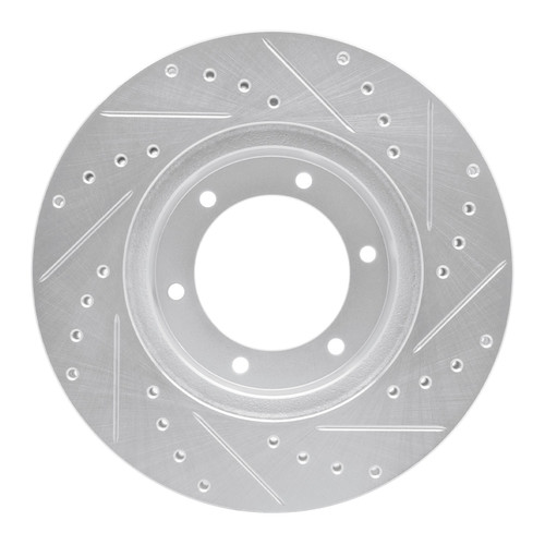 DFC Brake Rotor - Drilled and Slotted - Silver 631-76115L
