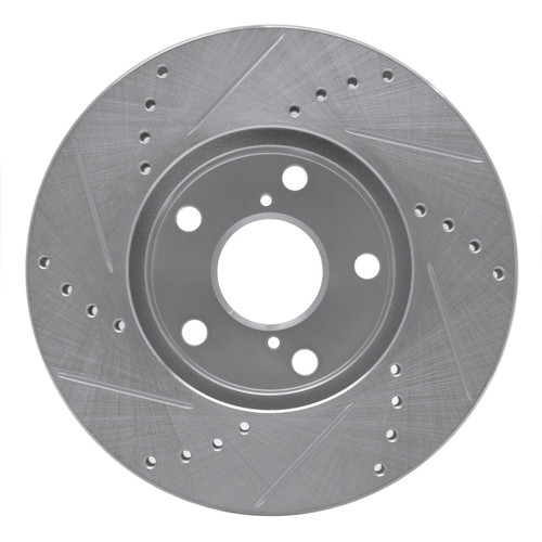 DFC Brake Rotor - Drilled and Slotted - Silver 631-76125R