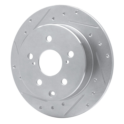 DFC Brake Rotor - Drilled and Slotted - Silver 631-76134L