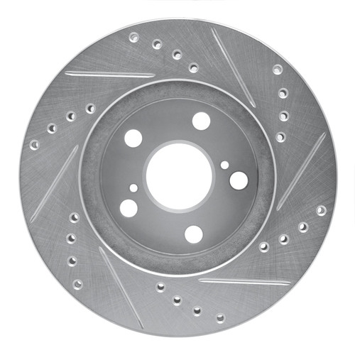 DFC Brake Rotor - Drilled and Slotted - Silver 631-76067L