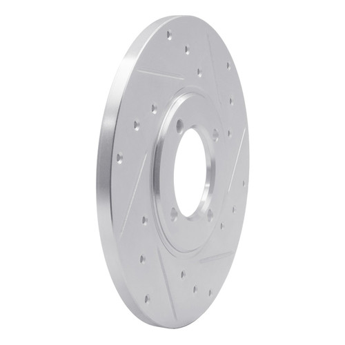DFC Brake Rotor - Drilled and Slotted - Silver 631-76007R