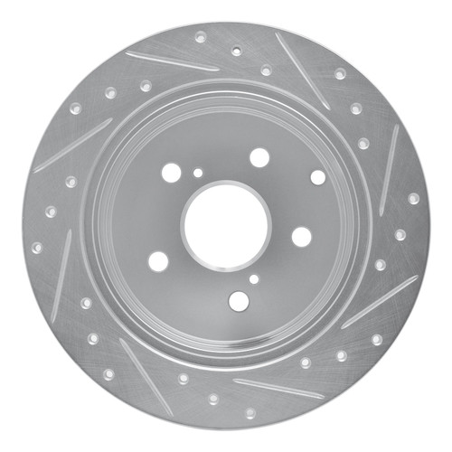 DFC Brake Rotor - Drilled and Slotted - Silver 631-76089L