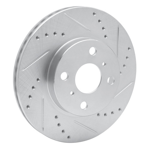 DFC Brake Rotor - Drilled and Slotted - Silver 631-76078R