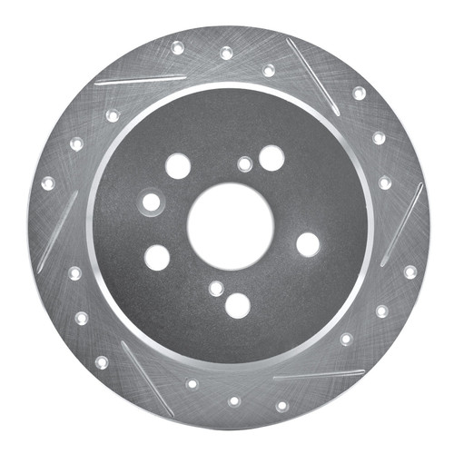 DFC Brake Rotor - Drilled and Slotted - Silver 631-76038R