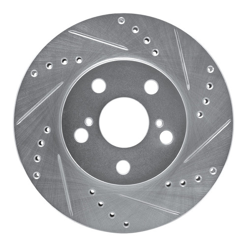 DFC Brake Rotor - Drilled and Slotted - Silver 631-76067R