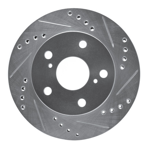 DFC Brake Rotor - Drilled and Slotted - Silver 631-76108R