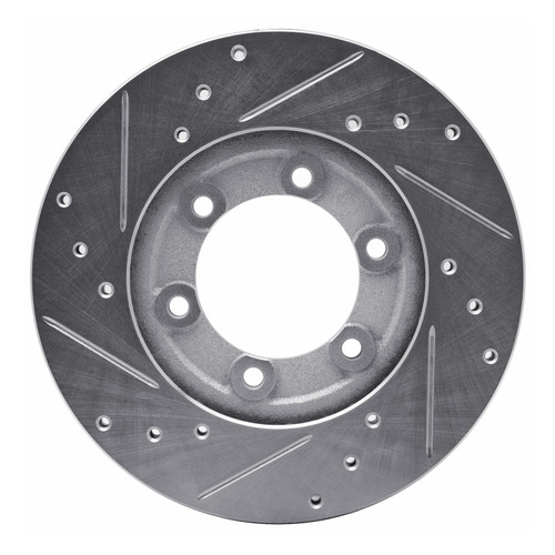DFC Brake Rotor - Drilled and Slotted - Silver 631-80056R