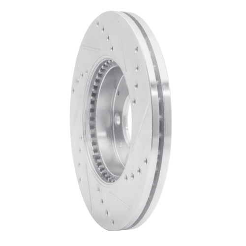 DFC Brake Rotor - Drilled and Slotted - Silver 631-80038L