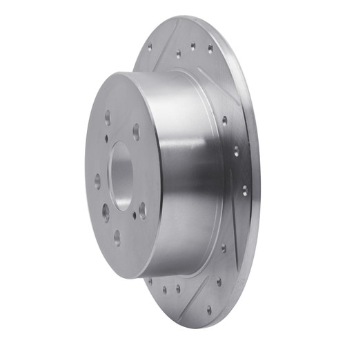 DFC Brake Rotor - Drilled and Slotted - Silver 631-76091L