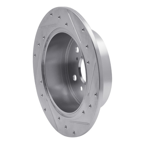 DFC Brake Rotor - Drilled and Slotted - Silver 631-76091L