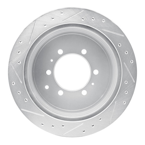 DFC Brake Rotor - Drilled and Slotted - Silver 631-76117R