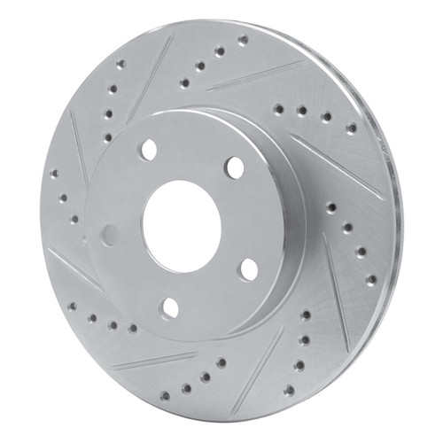 DFC Brake Rotor - Drilled and Slotted - Silver 631-76109L
