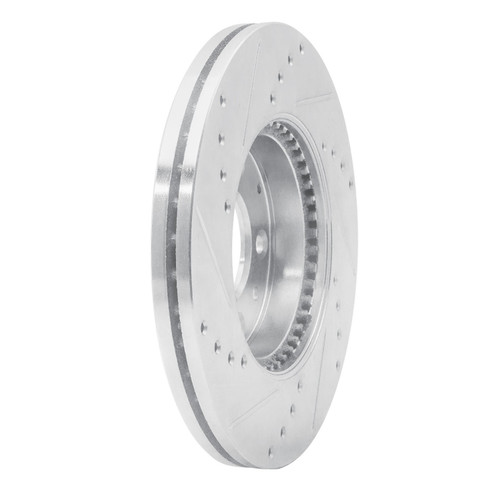 DFC Brake Rotor - Drilled and Slotted - Silver 631-80038R