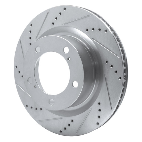 DFC Brake Rotor - Drilled and Slotted - Silver 631-76136L