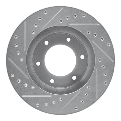 DFC Brake Rotor - Drilled and Slotted - Silver 631-76118R