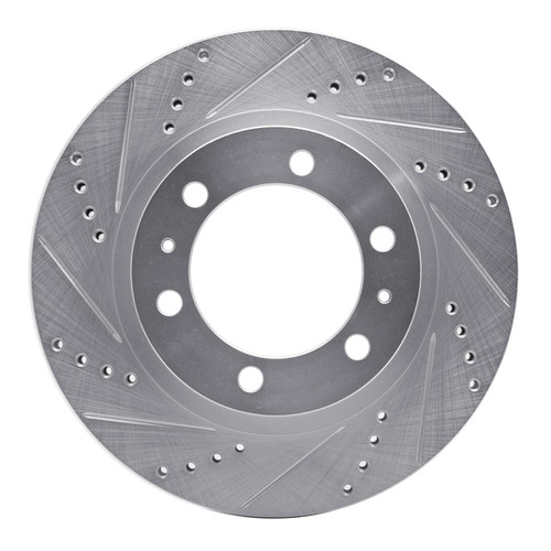DFC Brake Rotor - Drilled and Slotted - Silver 631-76128L