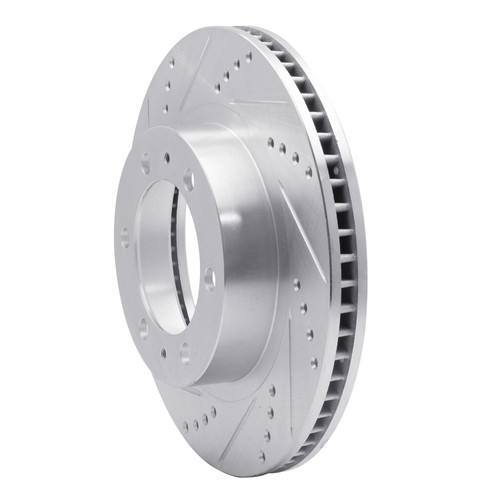 DFC Brake Rotor - Drilled and Slotted - Silver 631-76128L