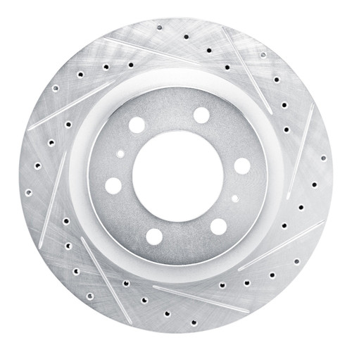 DFC Brake Rotor - Drilled and Slotted - Silver 631-76162R