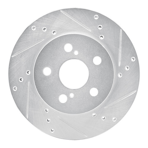 DFC Brake Rotor - Drilled and Slotted - Silver 631-76151R