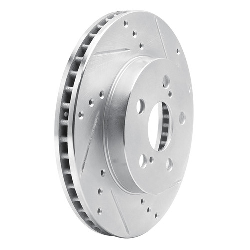 DFC Brake Rotor - Drilled and Slotted - Silver 631-76151R