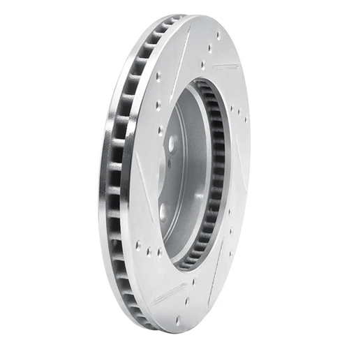 DFC Brake Rotor - Drilled and Slotted - Silver 631-76151R