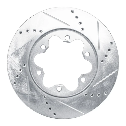 DFC Brake Rotor - Drilled and Slotted - Silver 631-92097R