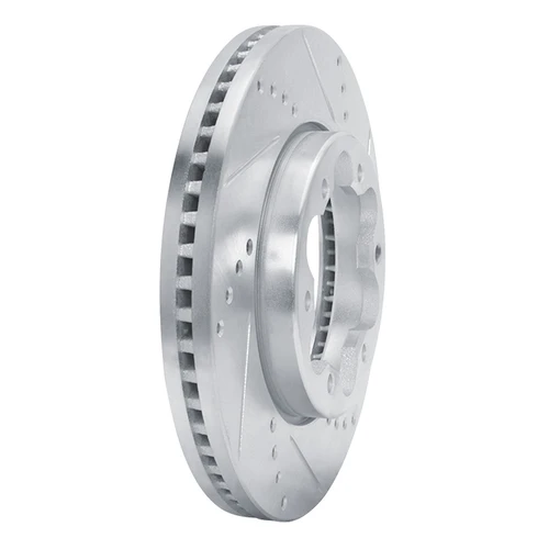 DFC Brake Rotor - Drilled and Slotted - Silver 631-92097R