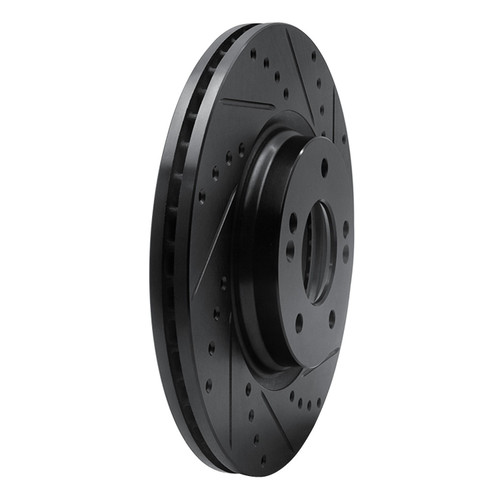 DFC Brake Rotor - Drilled and Slotted - Black 633-03066R