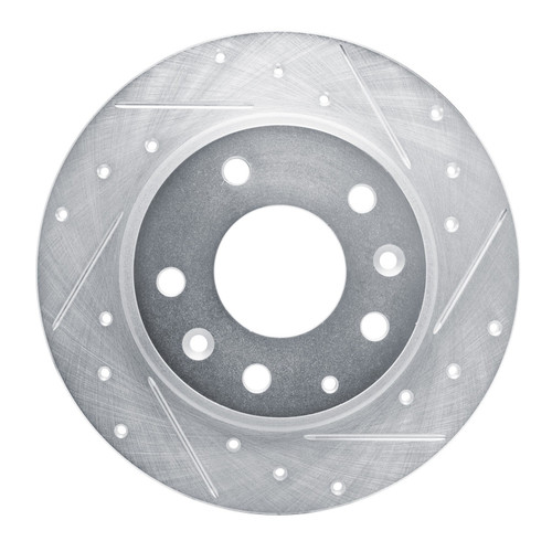 DFC Brake Rotor - Drilled and Slotted - Silver 631-80079R