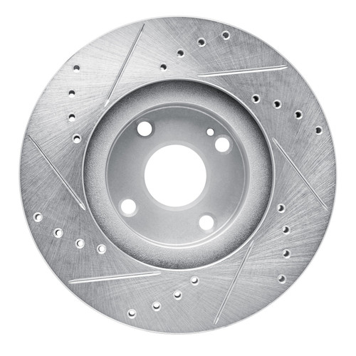 DFC Brake Rotor - Drilled and Slotted - Silver 631-80036R