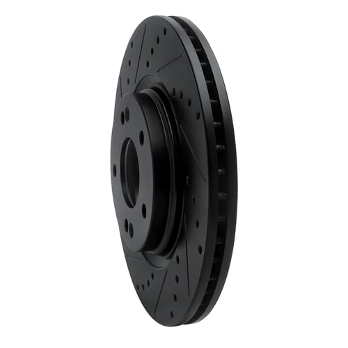 DFC Brake Rotor - Drilled and Slotted - Black 633-03054L