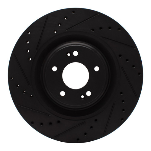 DFC Brake Rotor - Drilled and Slotted - Black 633-03070L