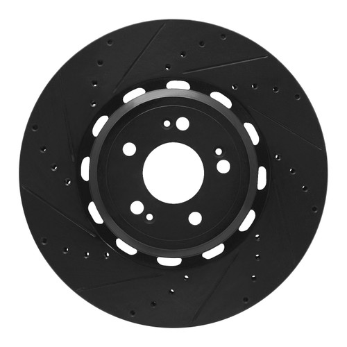 DFC Brake Rotor - Drilled and Slotted - Black 633-10006L